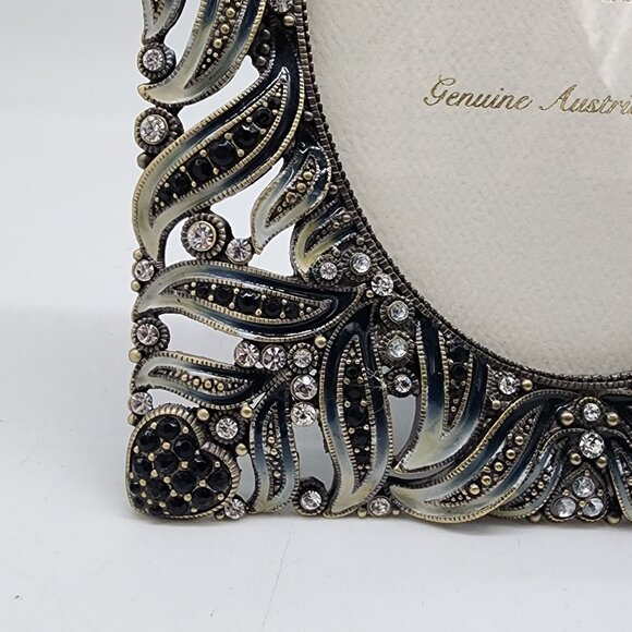 Vintage Wellesley Manor 3.5" X 5" Genuine Austrian Crystal Ornate Picture Frame - Picture 5 of 12